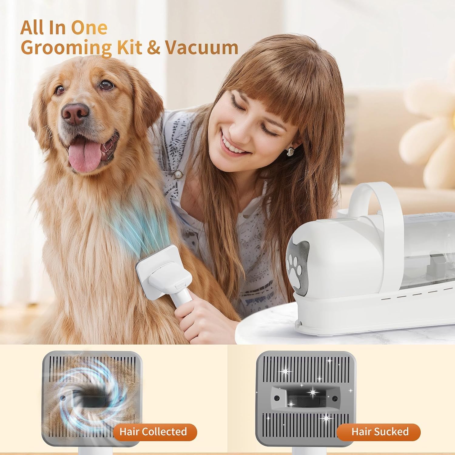 8VR cepillo de grooming para perros deja pelaje suave y brillante