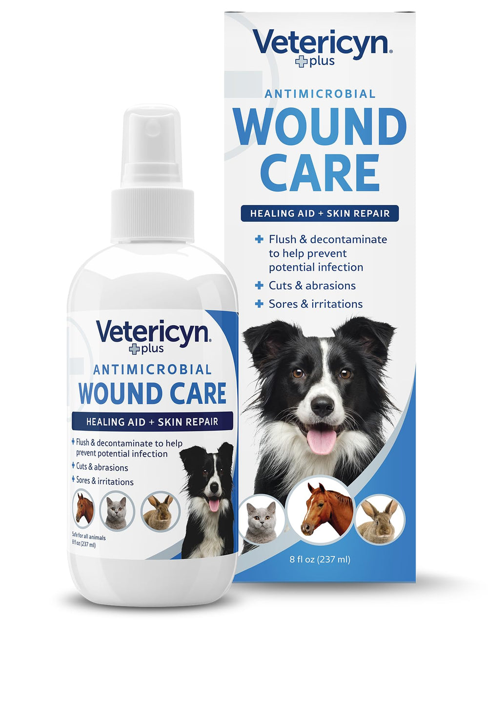 Vetericyn Plus para perros, spray de heridas, ayuda a limpiar y calmar irritaciones.