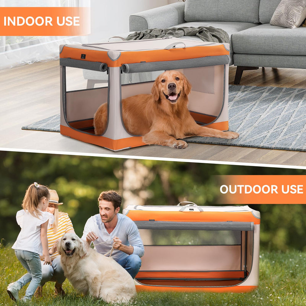 A 4 Pet jaula suave para perros grandes, uso interior y coche, transporte cómodo.