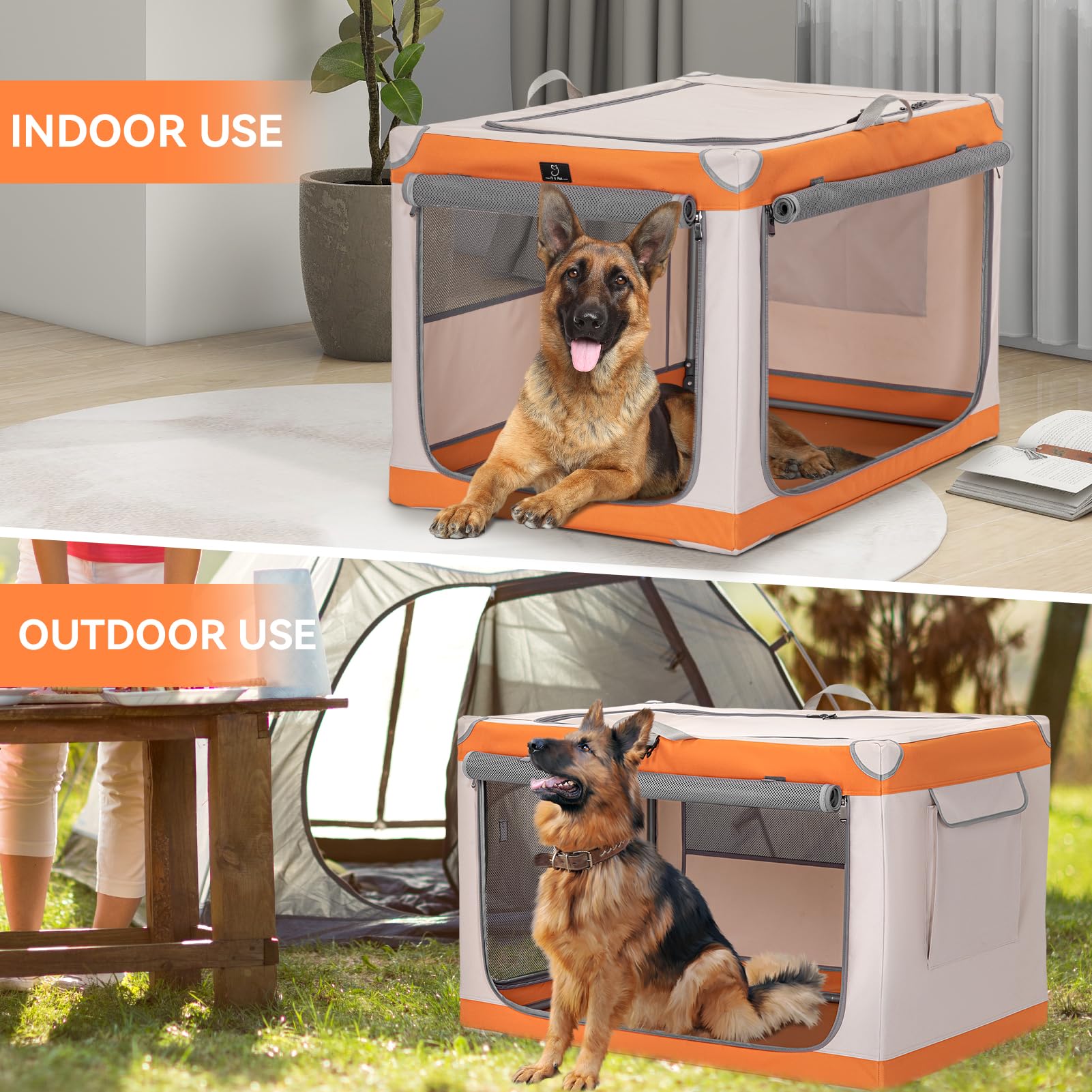 A 4 Pet jaula suave para perros grandes, ventilación de malla, sensación de calma.