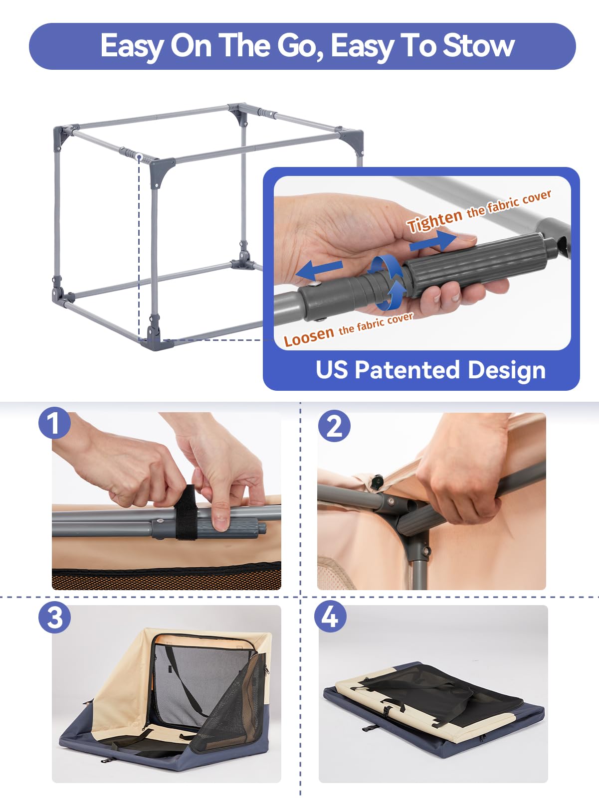 A 4 Pet funda lavable y cubierta interior facilitan limpieza rápida tras paseos.