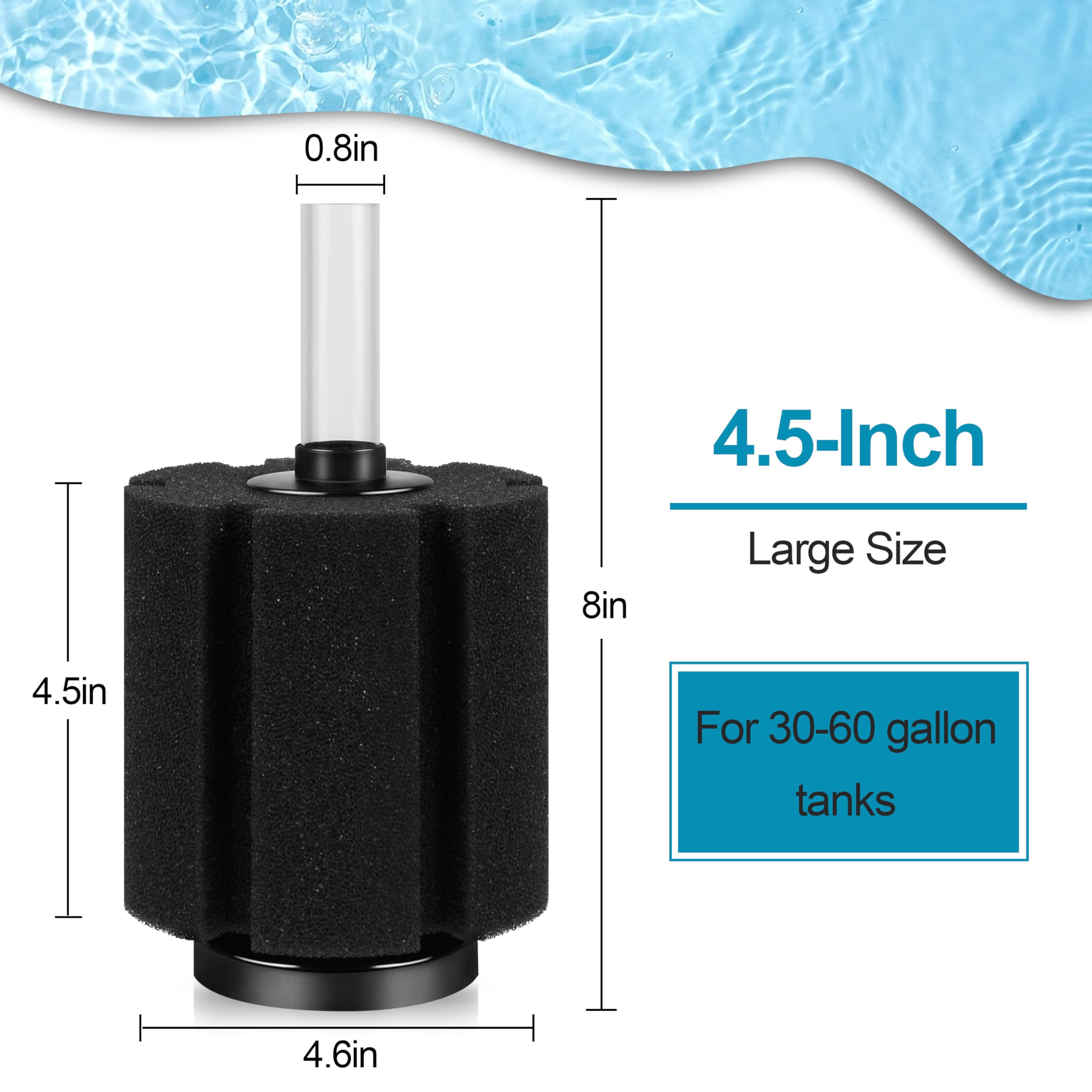 A AIRMACHIN filtro esponja acuario, enfoque de filtración biológica para agua clara.