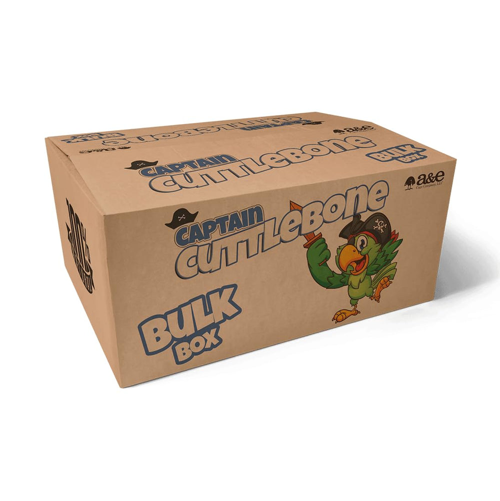 Hueso de calamar A&E Cage Company 4-6 pulgadas para aves, ideal para picoteo.