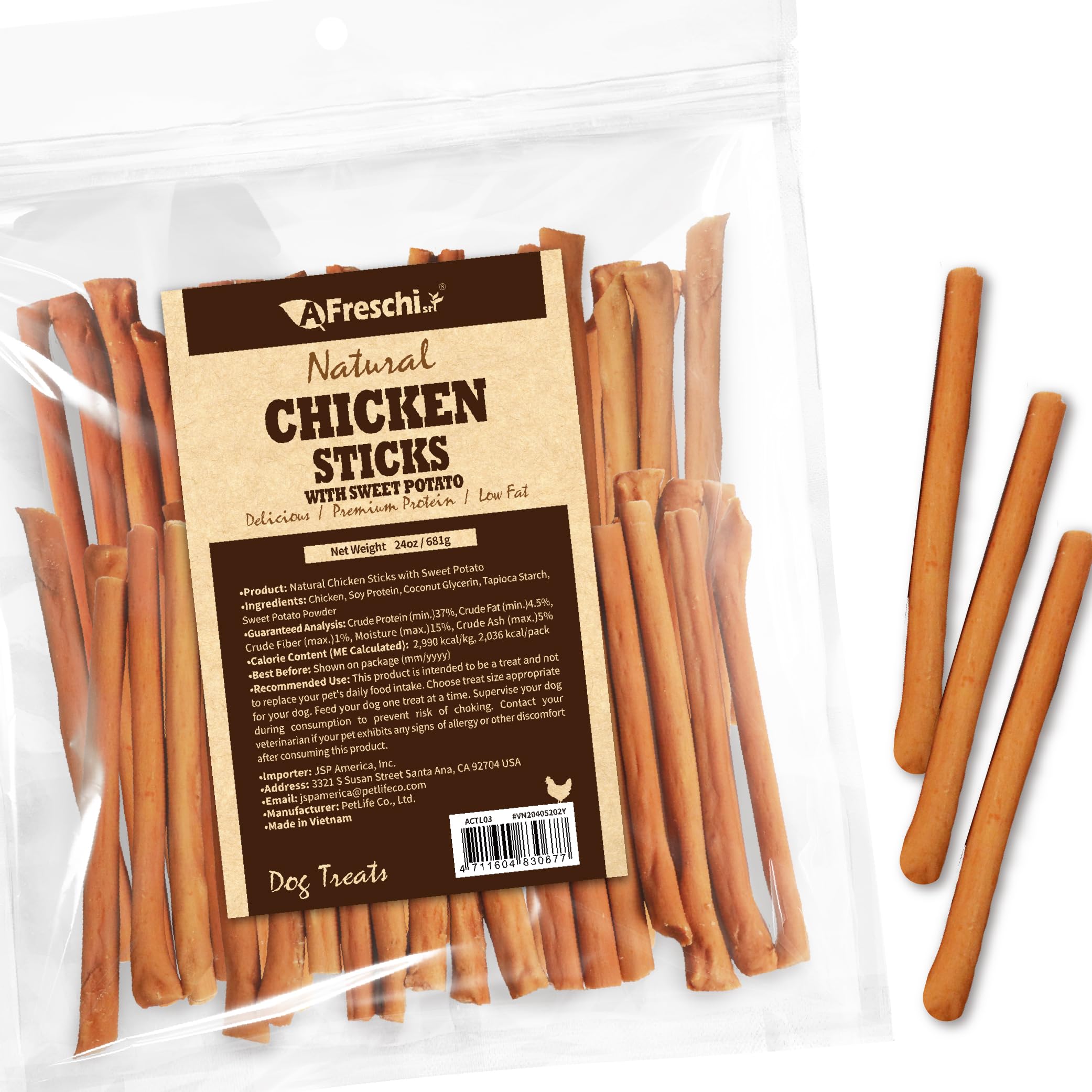 Palitos de pollo y batata dulce de A Freschi srl en paquete 24oz.