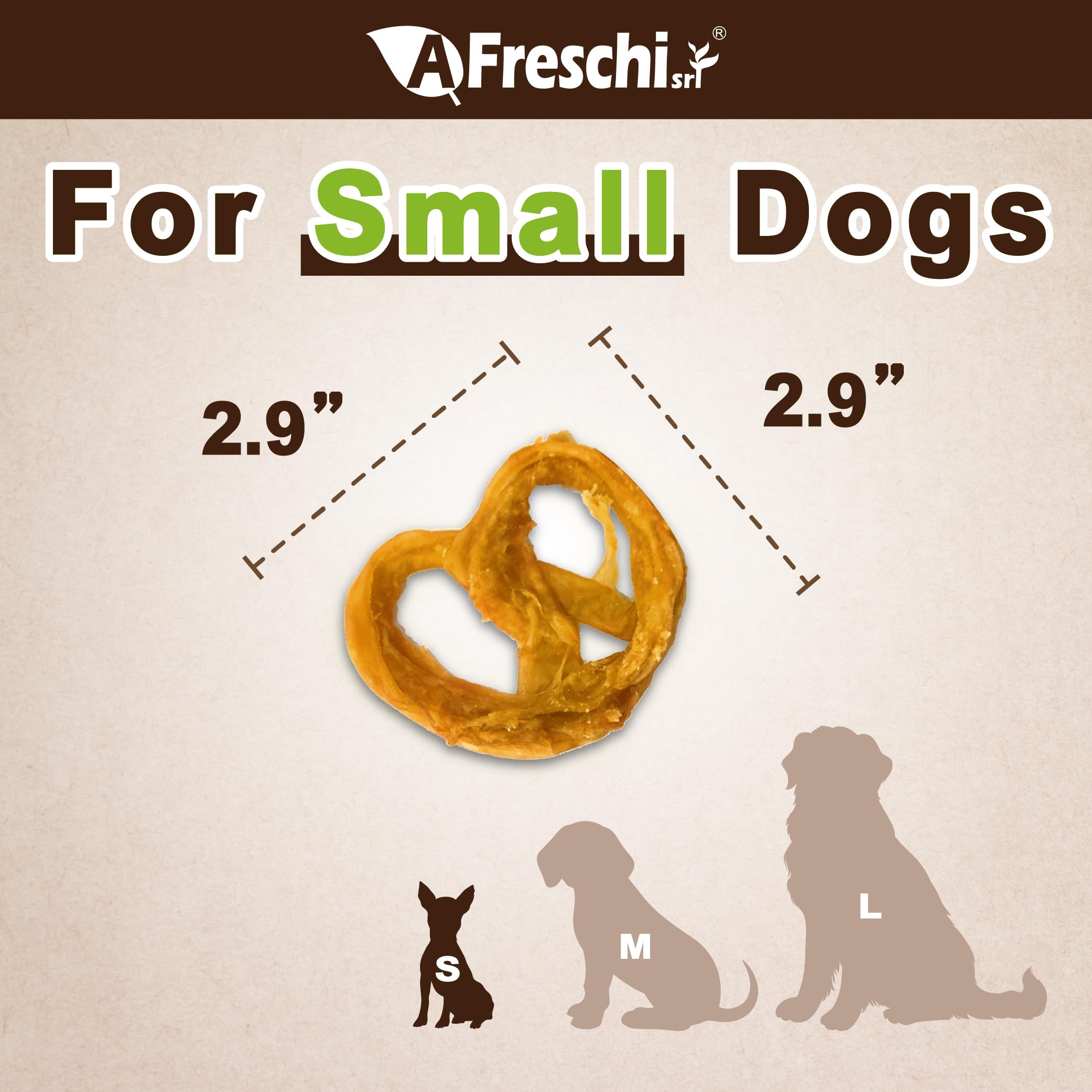 A Freschi tendones de pavo para perros, textura masticable para morder con calma