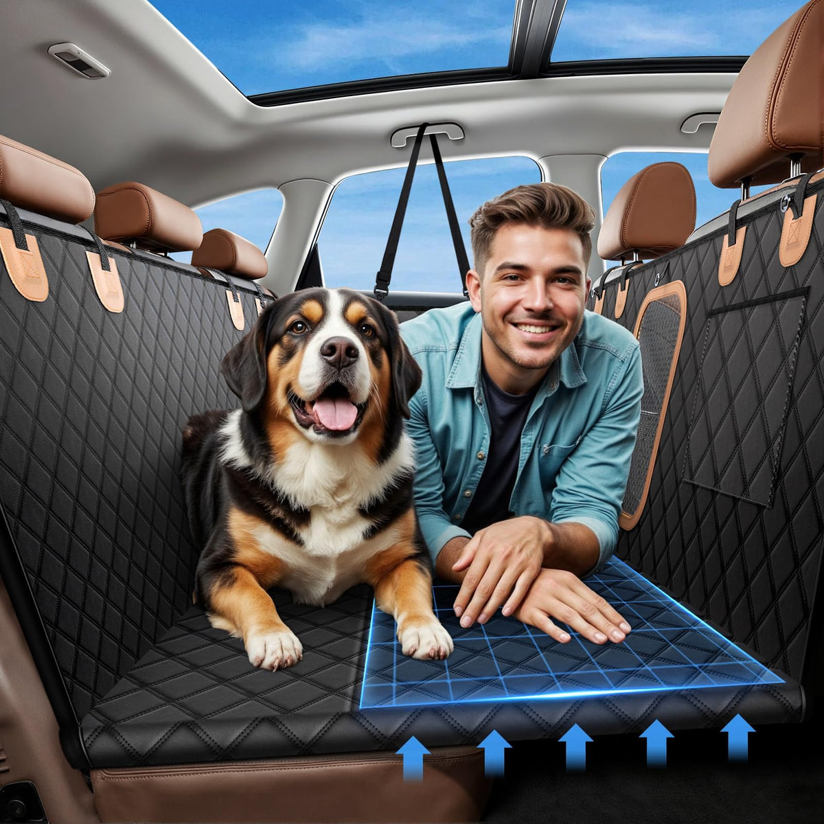 Cubre asiento impermeable de A-Pce para perros protege el tapizado.