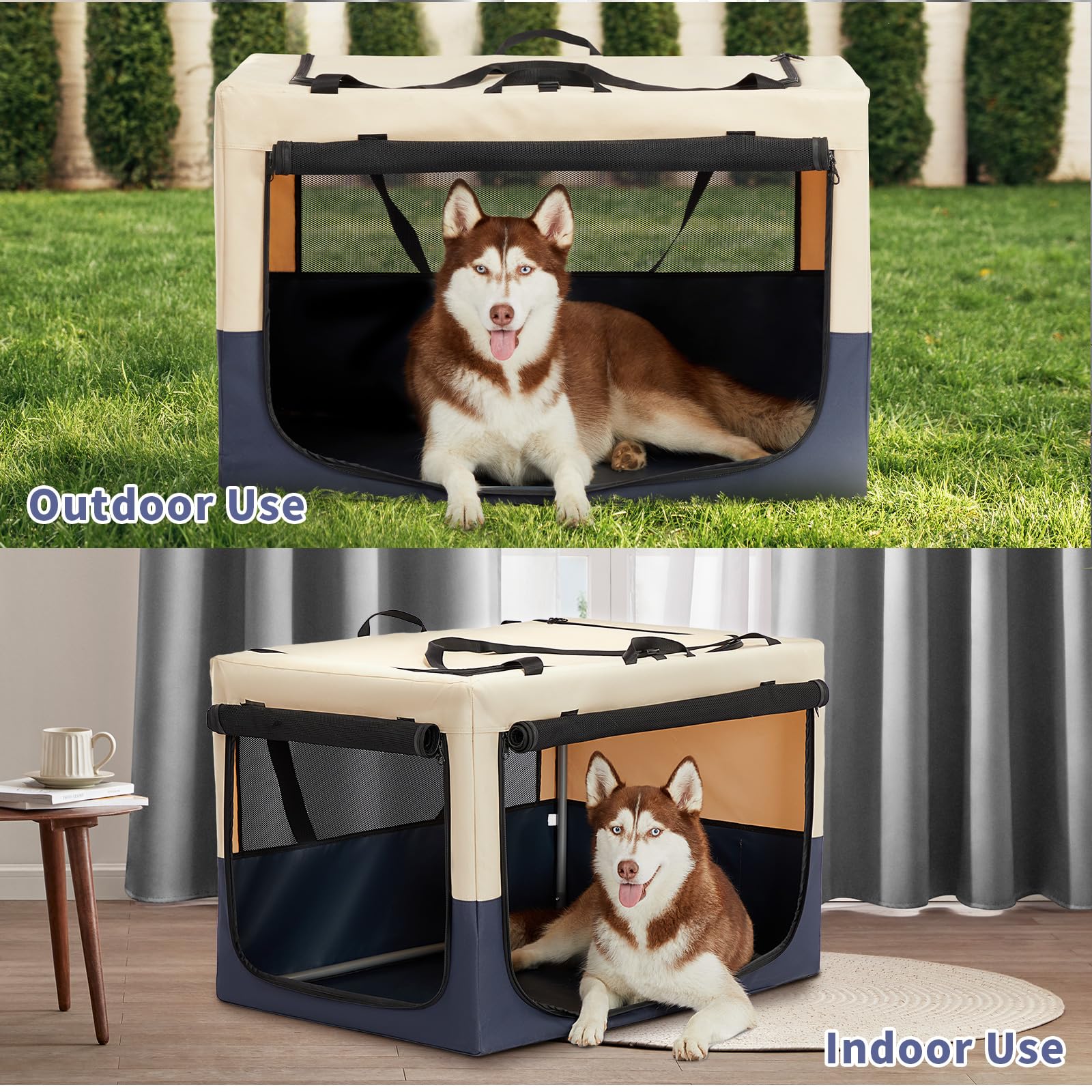 A 4 Pet jaula blanda 36 pulgadas base impermeable protege superficies.