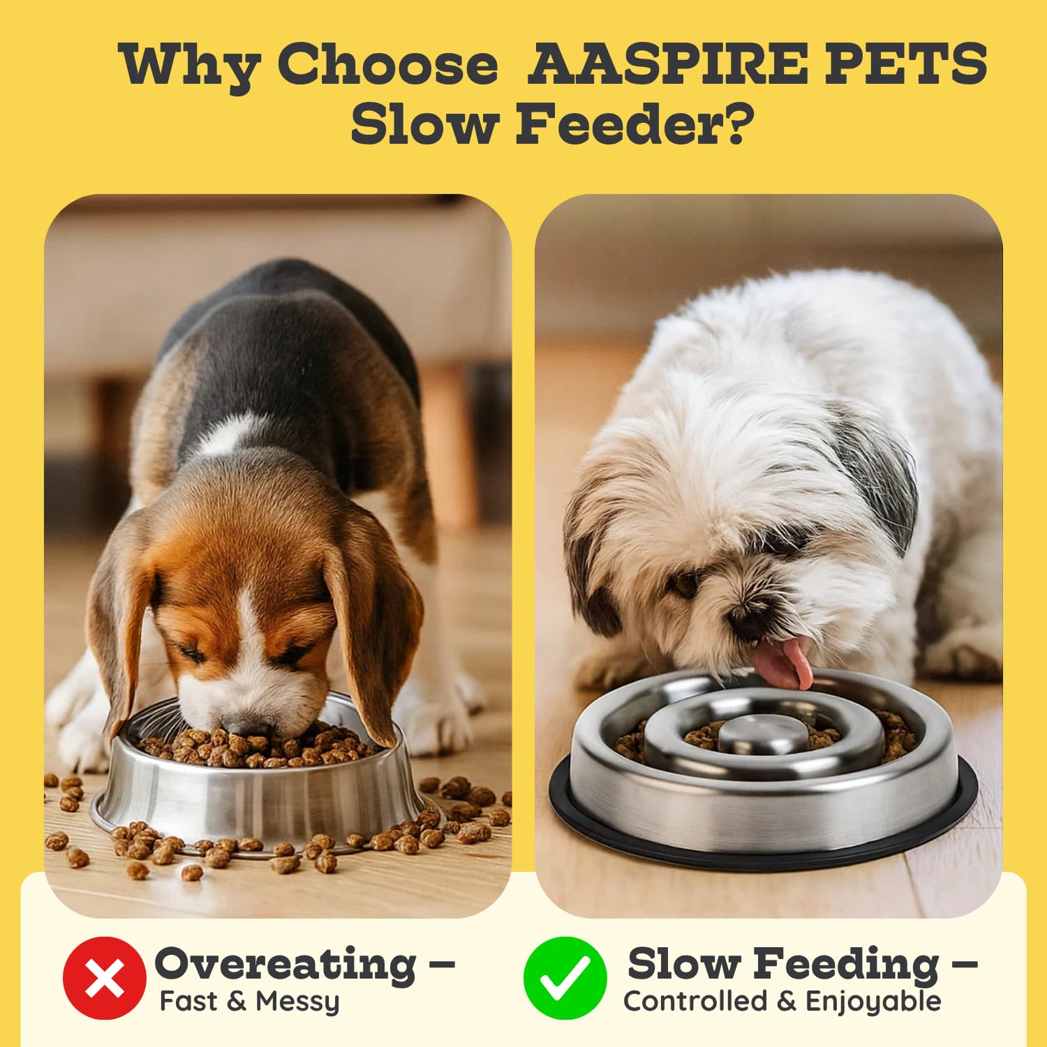 AASPIRE PETS cuenco resistente para uso diario y mantenimiento sencillo.