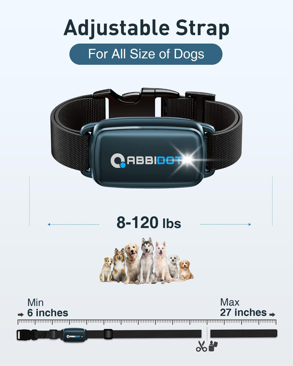 ABBIDOT collar-entrenamiento-perro-luz-LED, localización en poca luz.