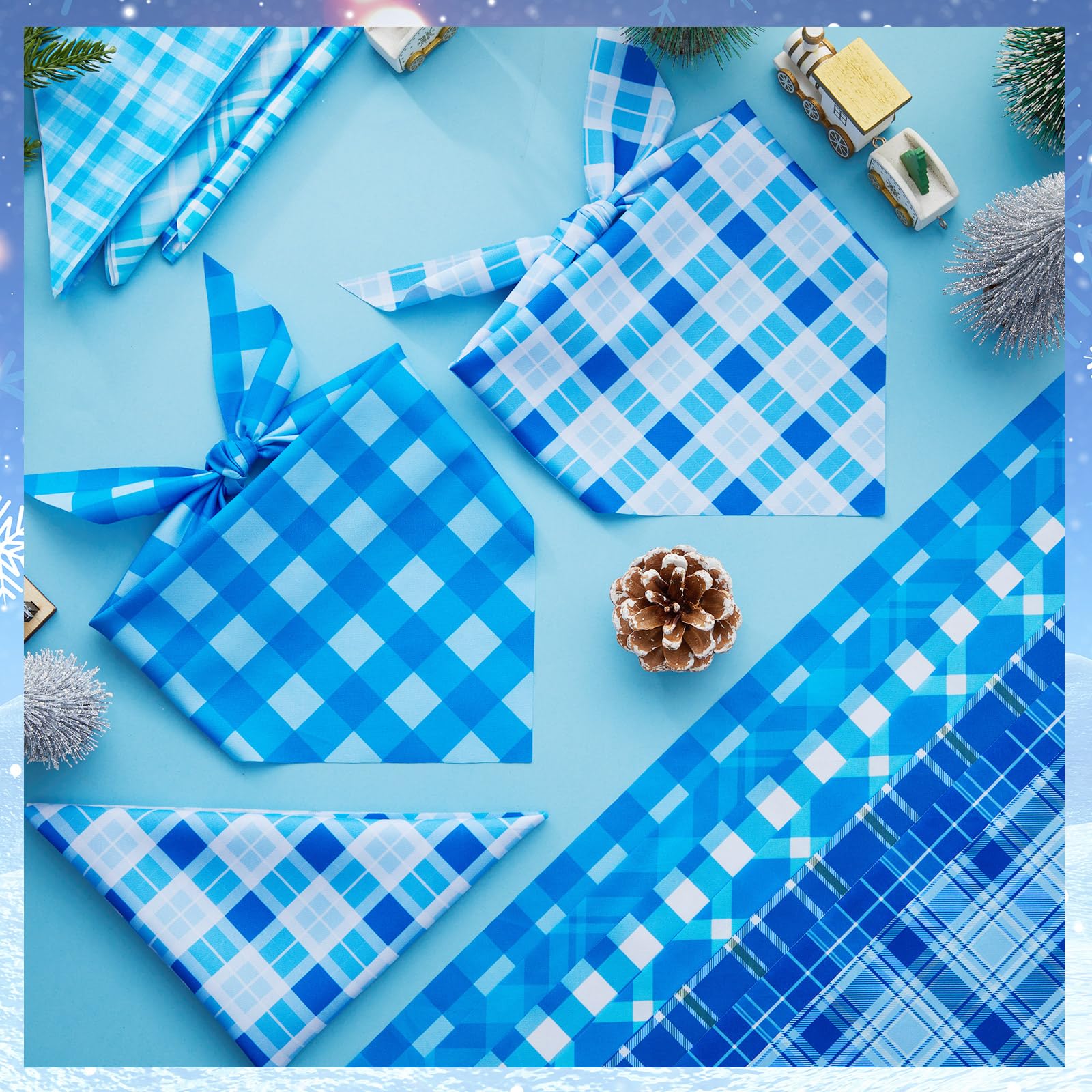 Colección Abbylike de bandanas con 25 estilos en tonos azules.