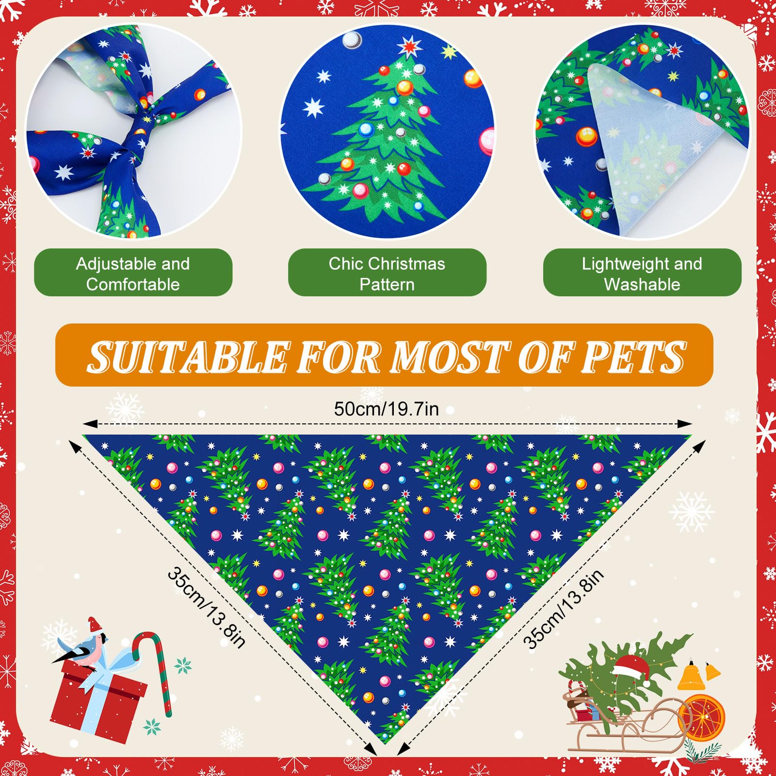 Abbylike bandana navideña con árbol para perros, añade encanto en eventos.