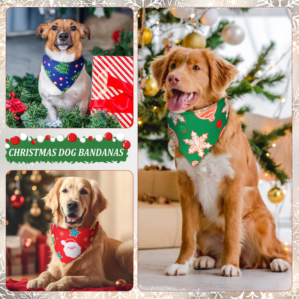 Abbylike bandana con ornamentos navideños, realza la presencia del perro en eventos.