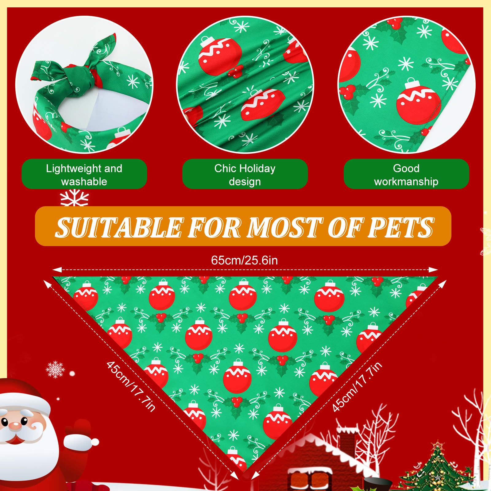 Abbylike bandana para perro con árbol navideño, perfecto para sesiones de fotos.