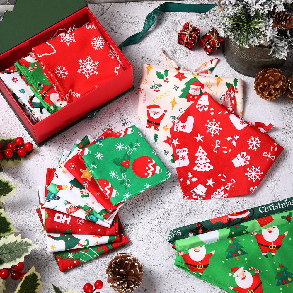 Abbylike bandana para perro con calcetín navideño, ideal para regalos y sesiones de fotos.