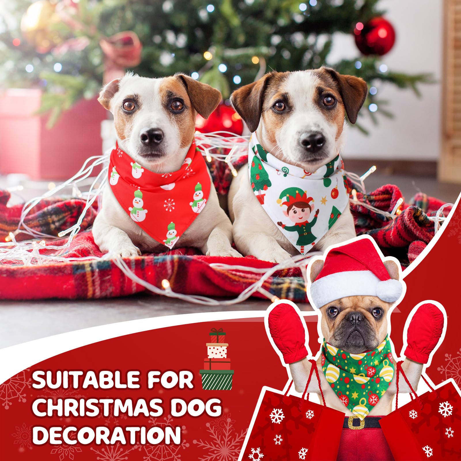Abbylike bandana para perro con copo de nieve, ideal para looks festivos.