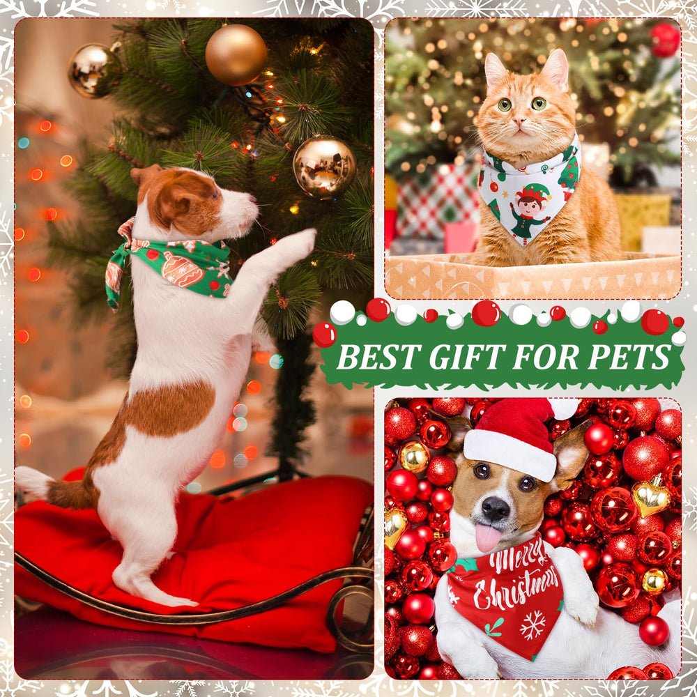 Abbylike bandana para perro con estampado navideño variado, perfecto para looks únicos.