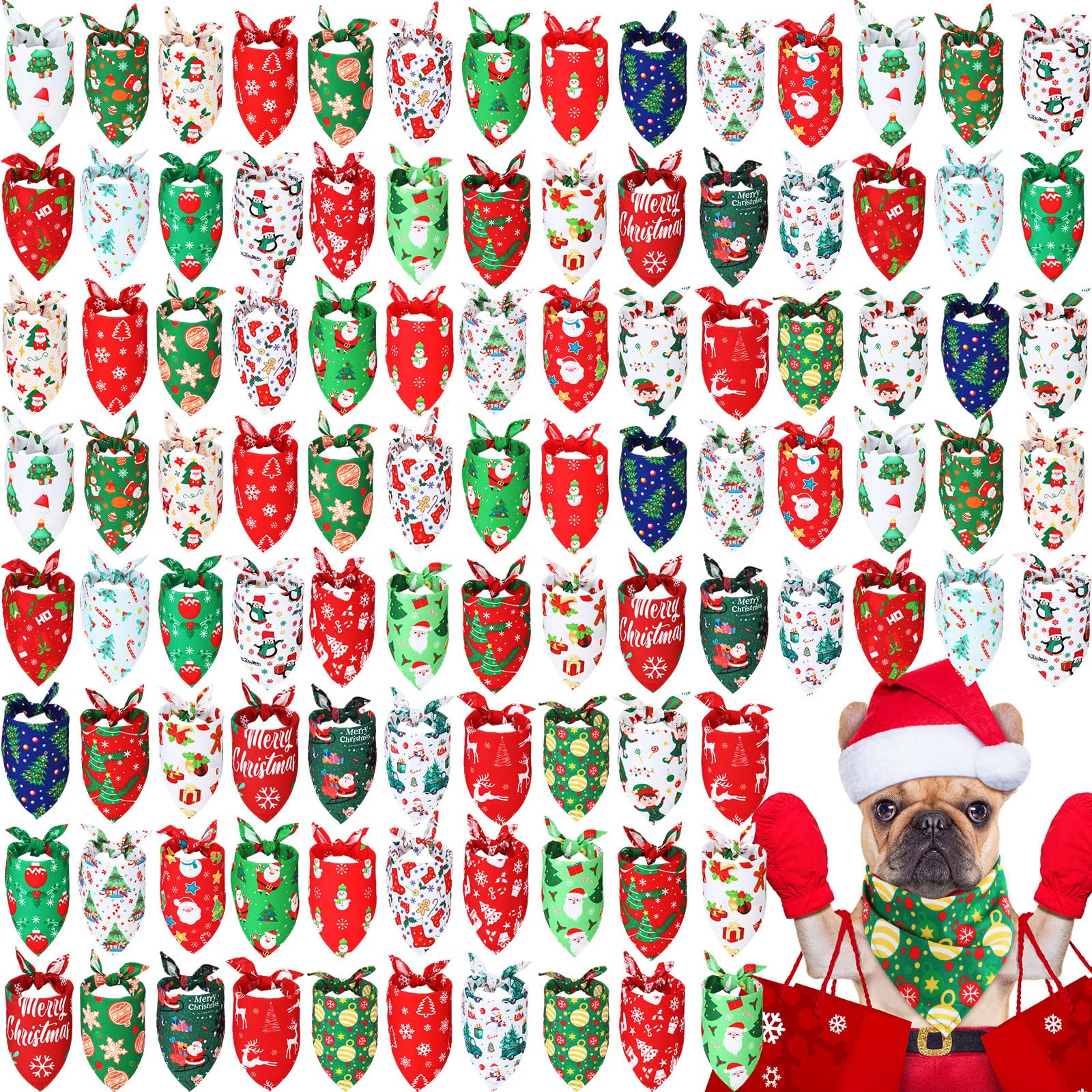 Abbylike bandana navideña para perro con muñeco de nieve, ideal para fotos festivas.