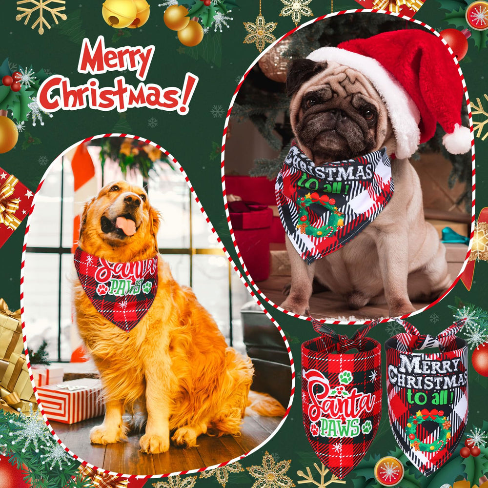 Bandana navideña Abbylike de talla ajustable, cómodo ajuste para perros y gatos