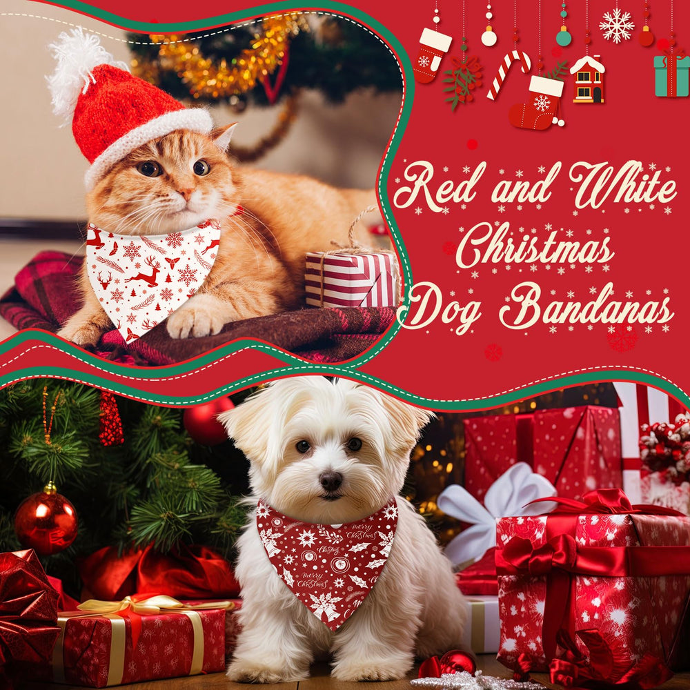 Bandanas Abbylike para perros con rayas rojas y blancas, perfecta para eventos navideños