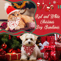 Bandanas Abbylike para perros con rayas rojas y blancas, perfecta para eventos navideños