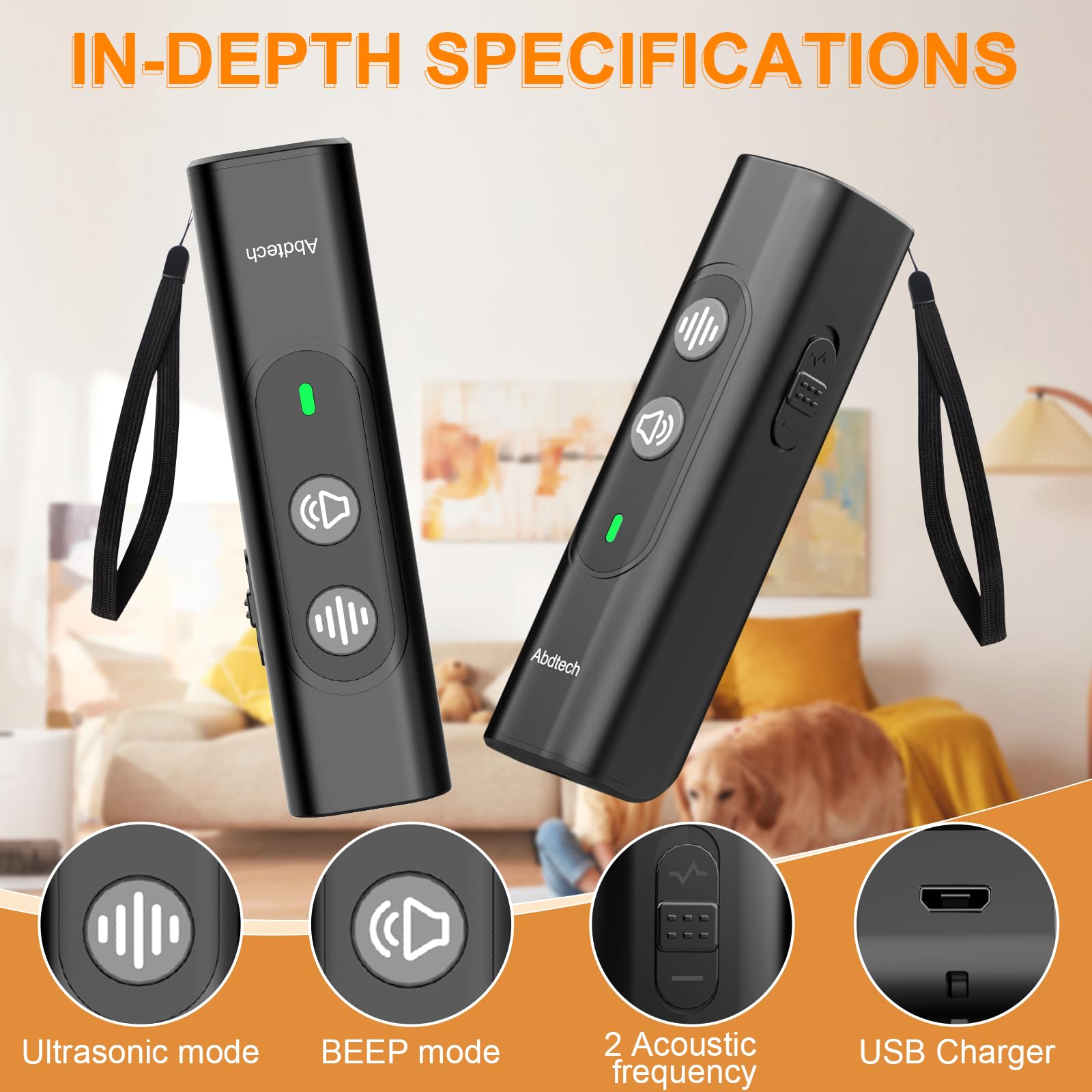 Abdtech con modos de sonido 22-25kHz para evitar habituación y mejorar el control.