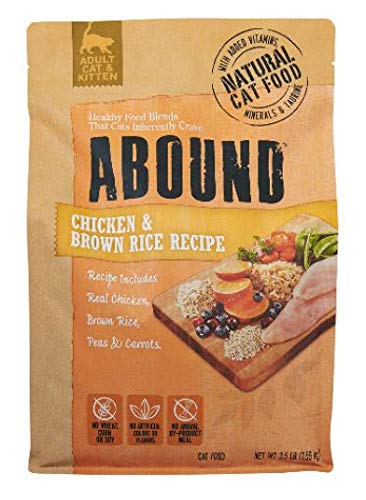 Abound comida seca para gatos con pollo y arroz, opción equilibrada para su dieta.