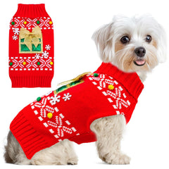ABRRLO sudadera navidad frente con copo de nieve para mascotas cálido y festivo.
