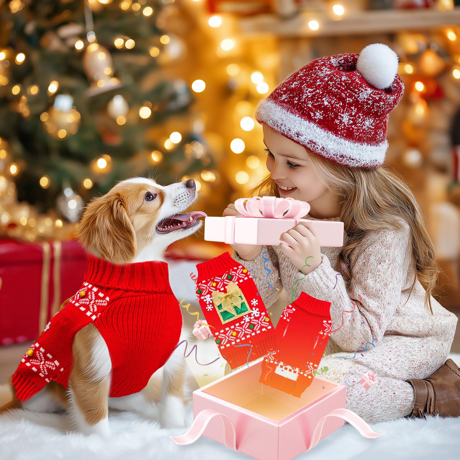 ABRRLO sudadera navidad uso diario cómodo y práctico para mascotas.
