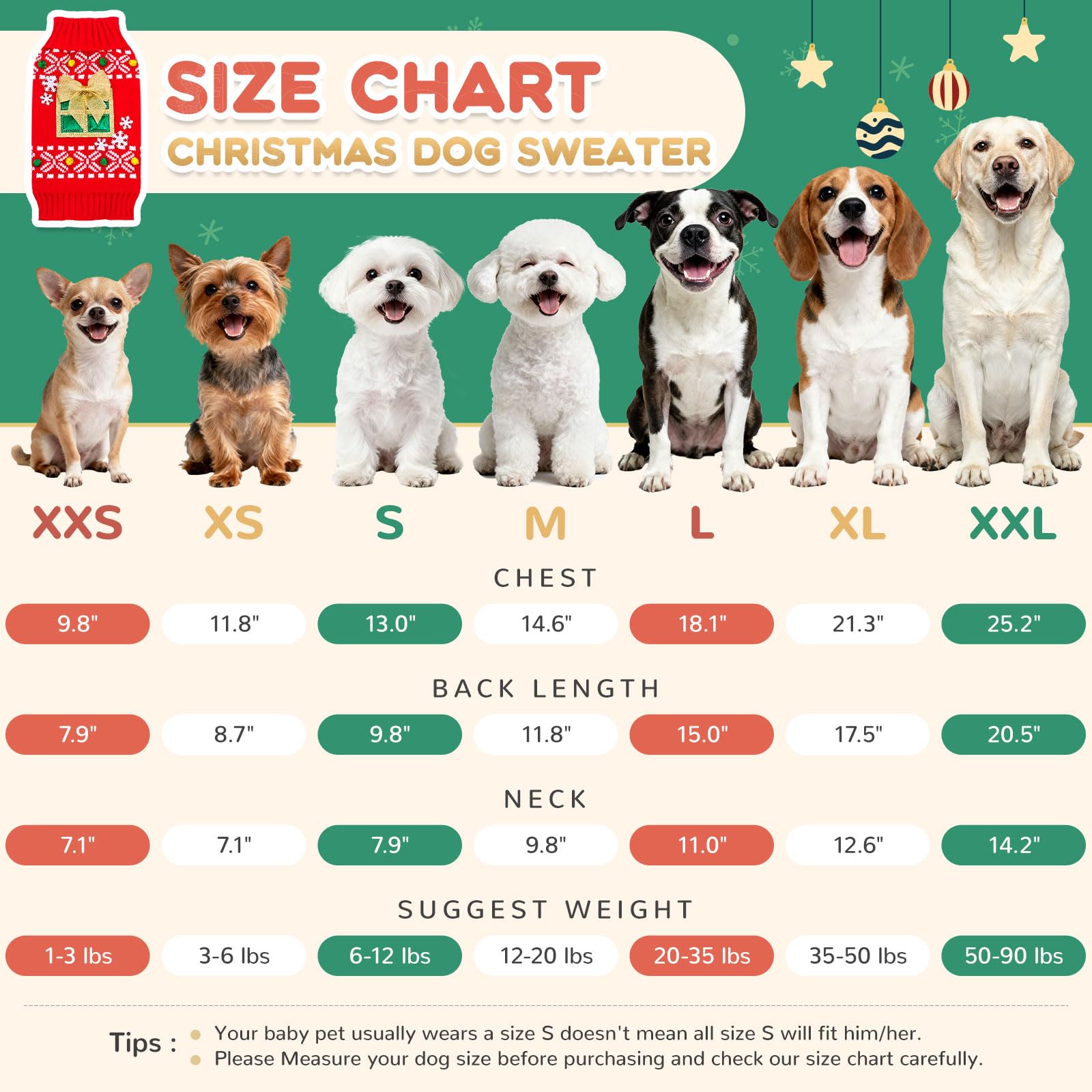 ABRRLO sudadera navidad talla adaptable para perros pequeños a medianos.