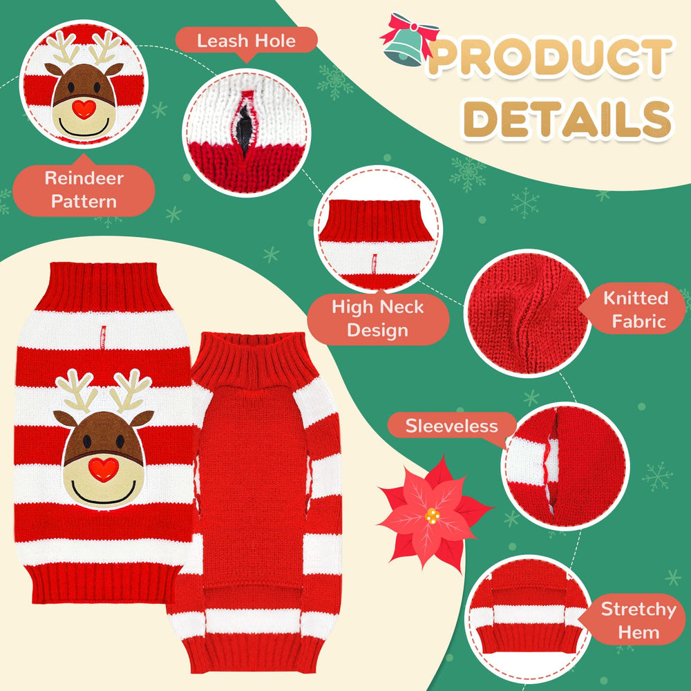ABRRLO sudadera navidad cuello alto para mantener al perro abrigado