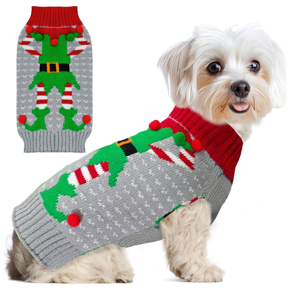 abrrlo sueter navidad perro duende, ideal para sesiones festivas