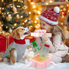 abrrlo sueter navidad perro reno, cálido para salidas invernales