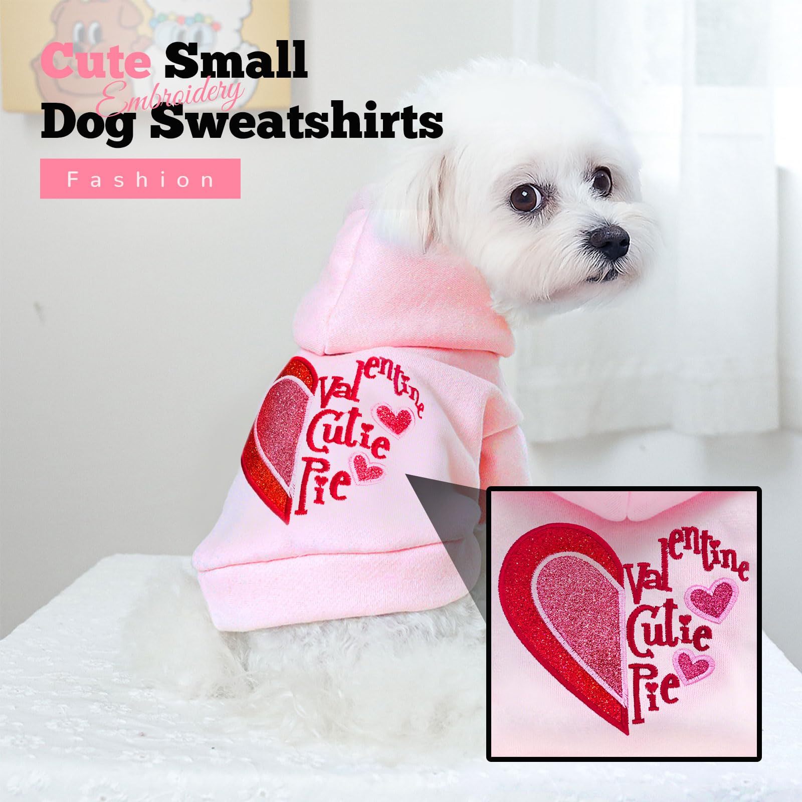ABRRLO sudadera con diseños adorables en rosa para mascotas