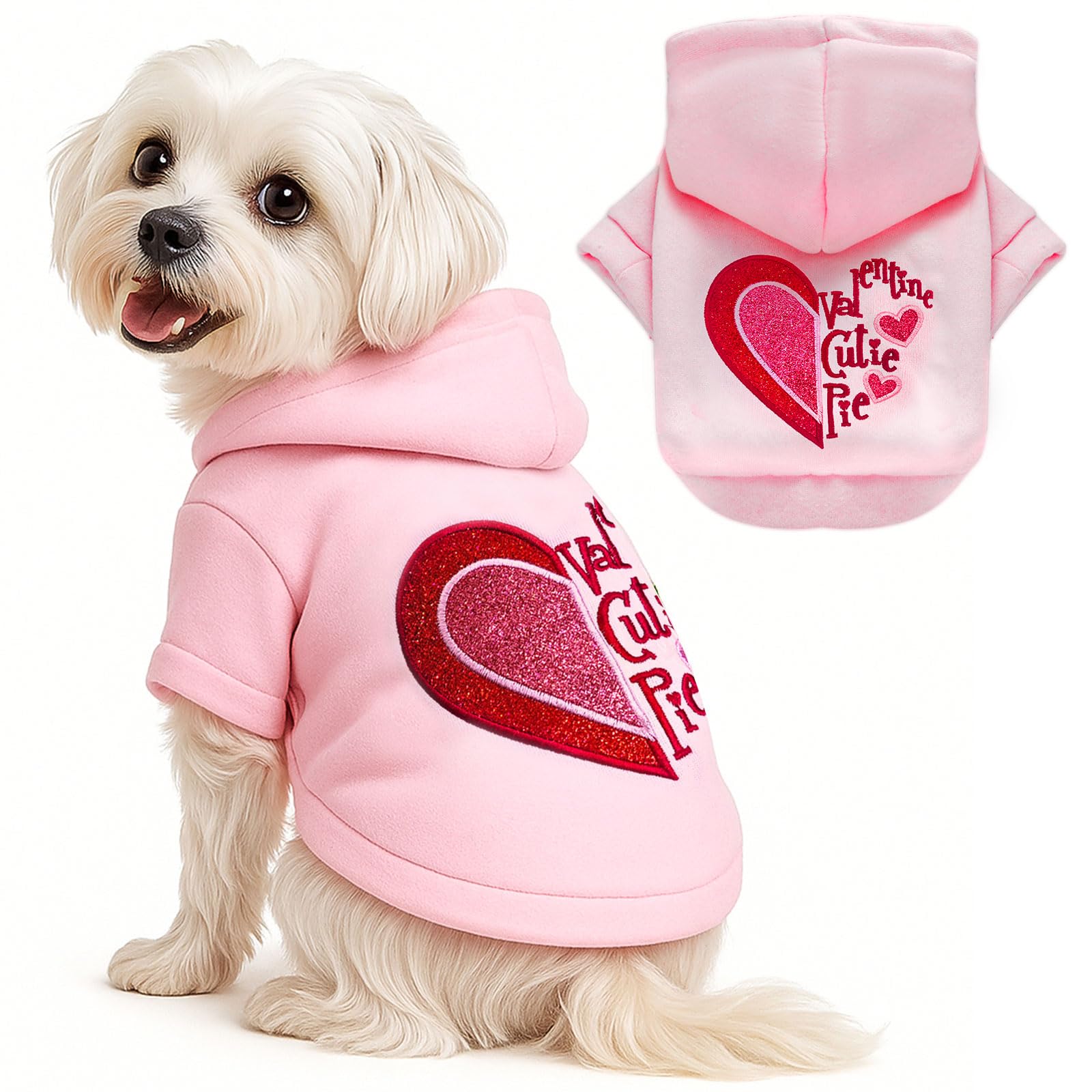 ABRRLO sudadera para perro pequeño con capucha rosa para días fríos