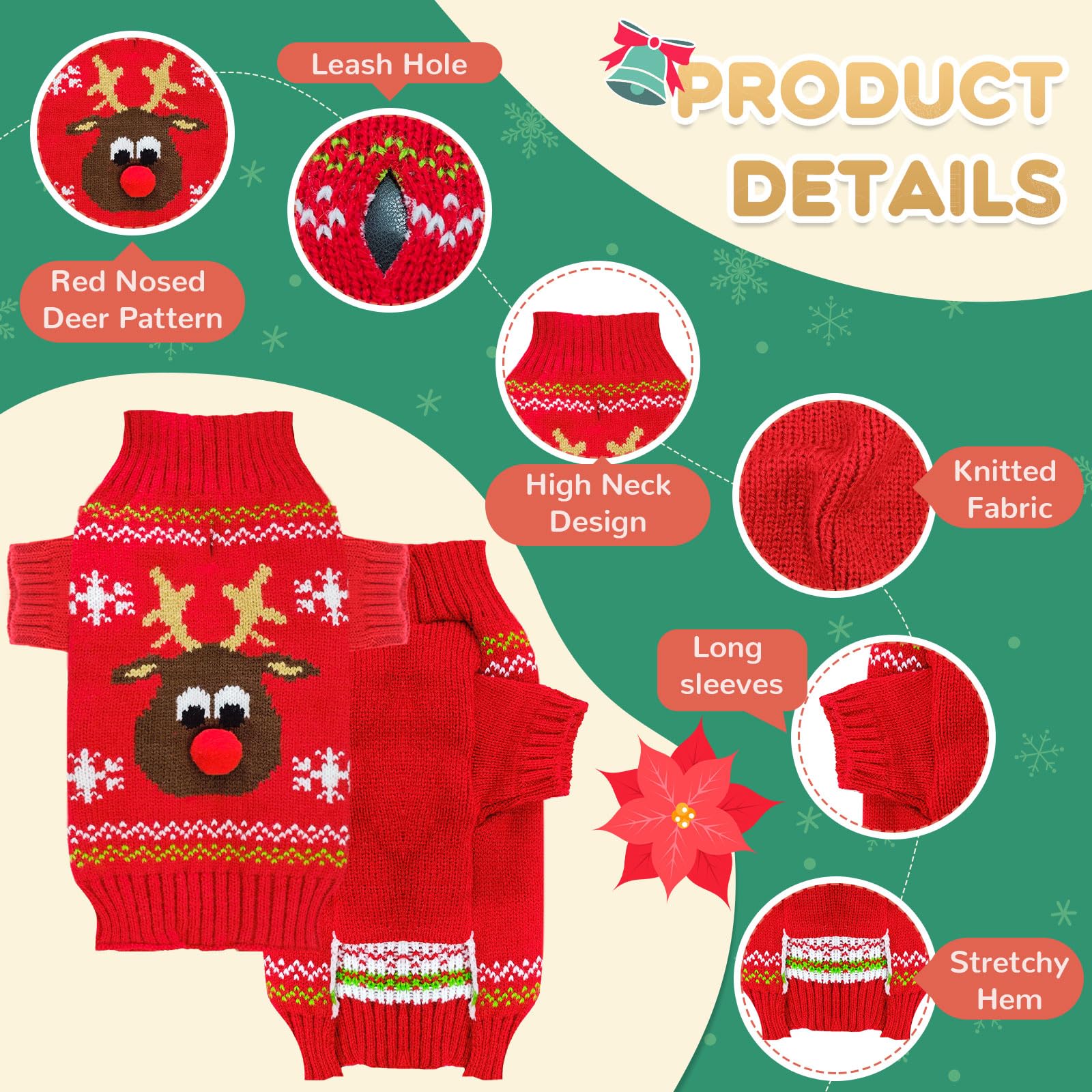 ABRRLO suéter para perro muñeco-nieve, ideal para días fríos y looks divertidos.