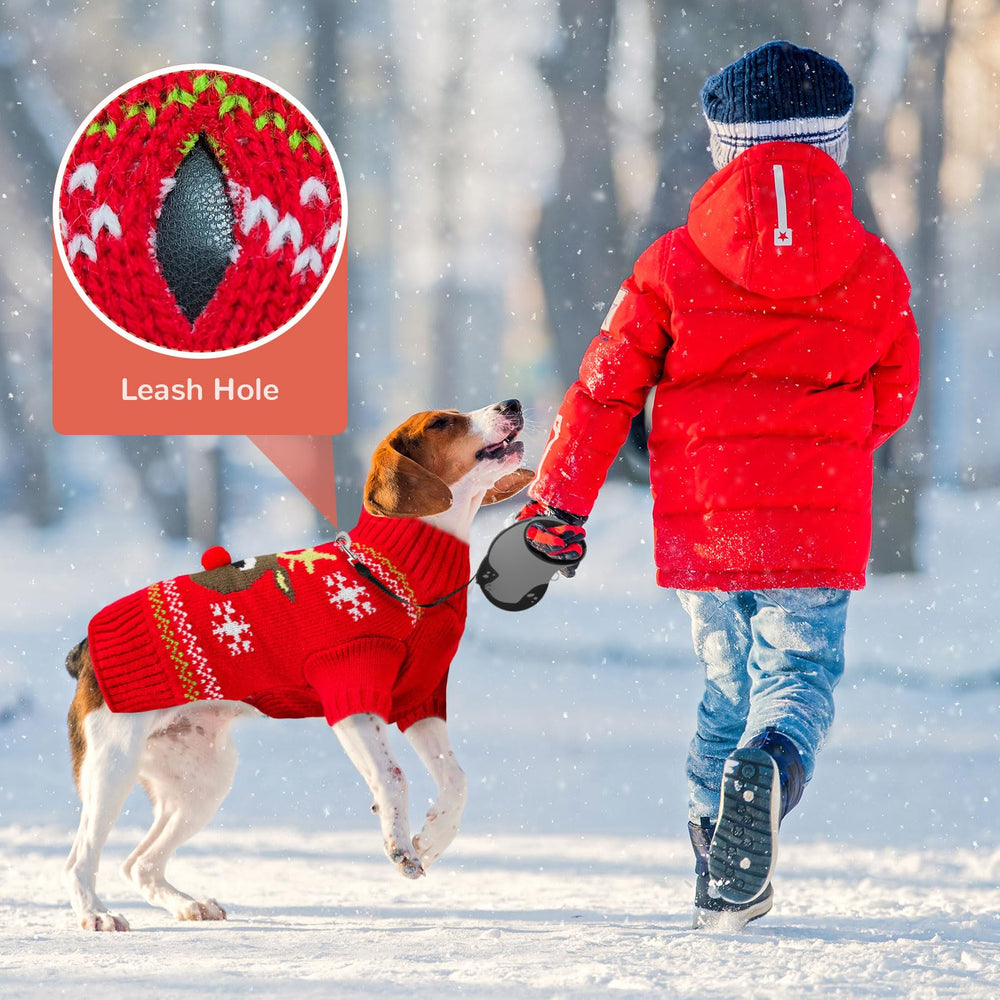 ABRRLO suéter para perro con Santa, ideal para fotos festivas y abrigo ligero.