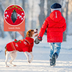 ABRRLO suéter para perro con Santa, ideal para fotos festivas y abrigo ligero.