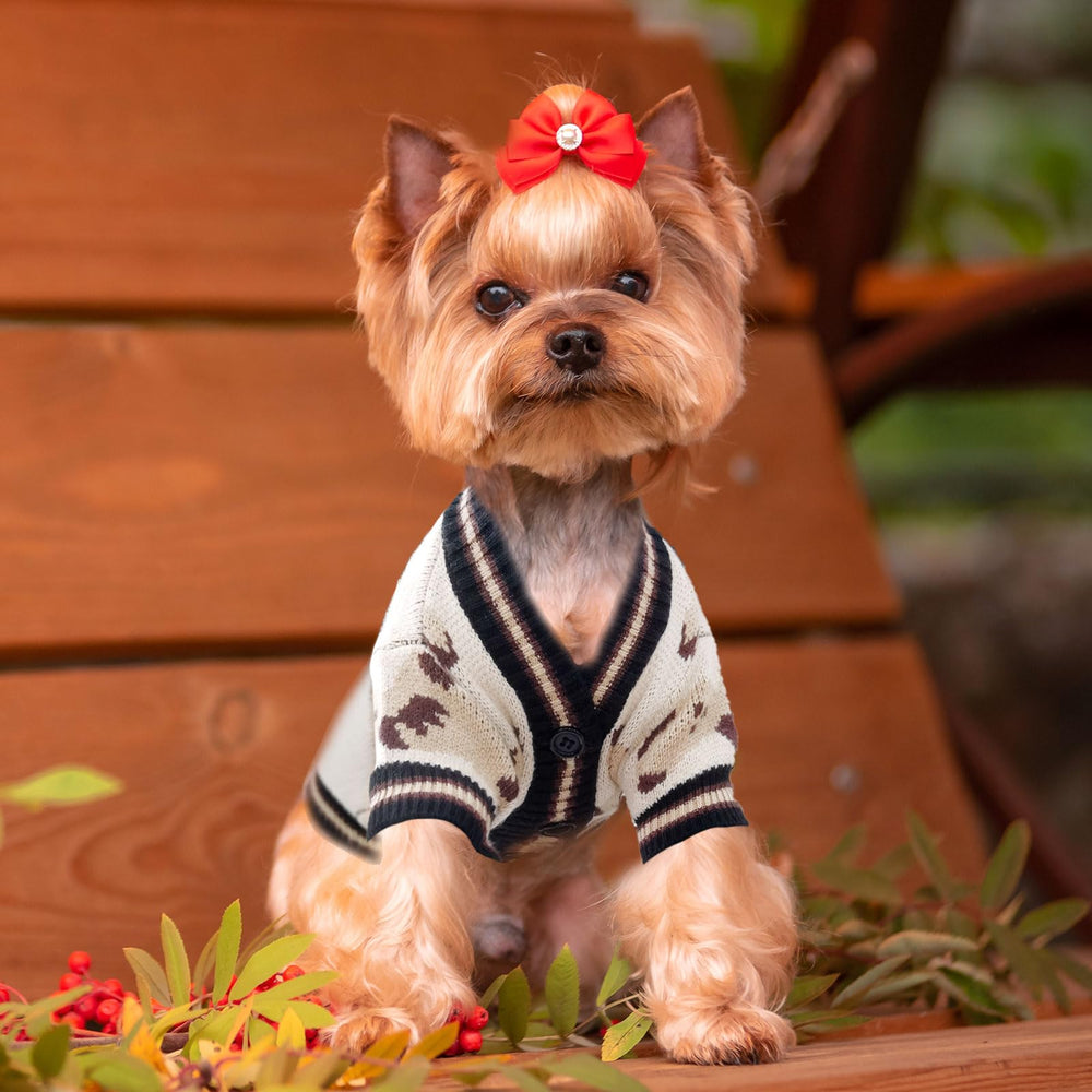 ABRRLO suéter para perro pequeño, tejido suave para paseos.