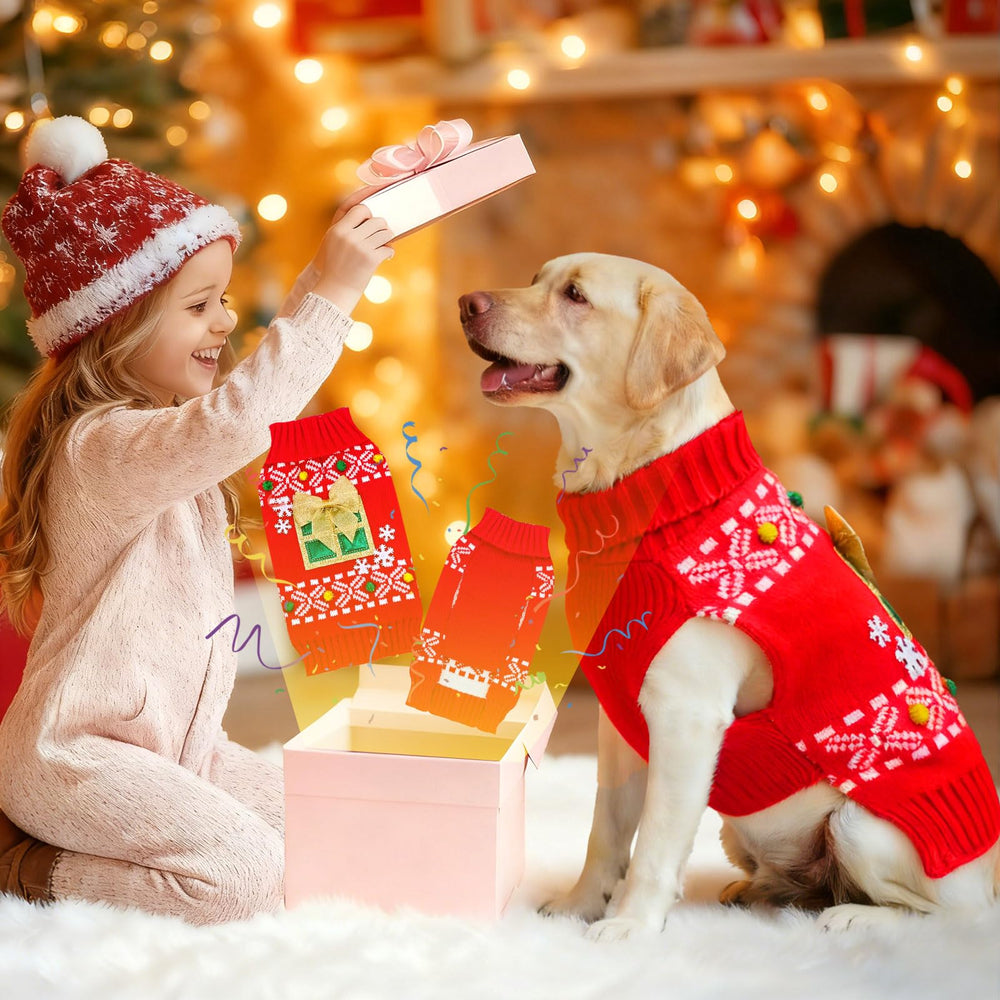 ABRRLO suéter navideño con diseño reno para perro, cálido y festivo