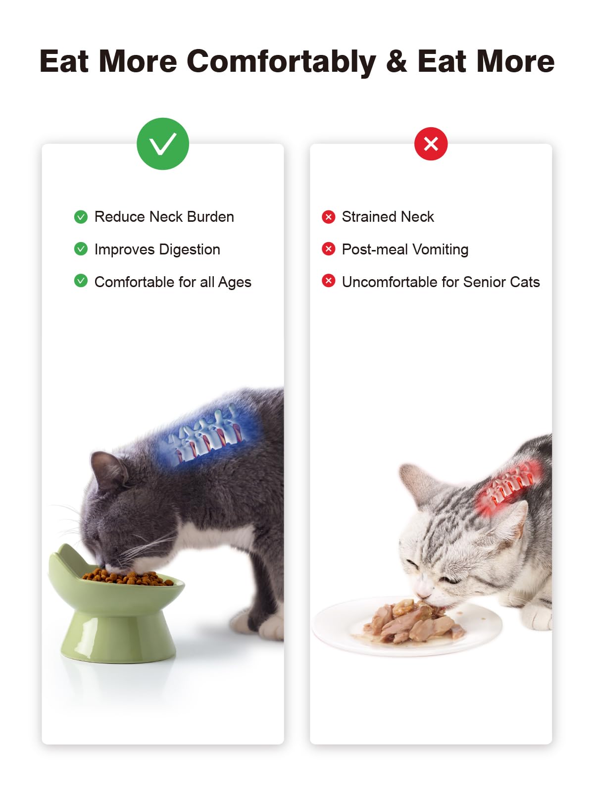 ABRUTY tazón estable anti vuelco para comer sin preocupación.