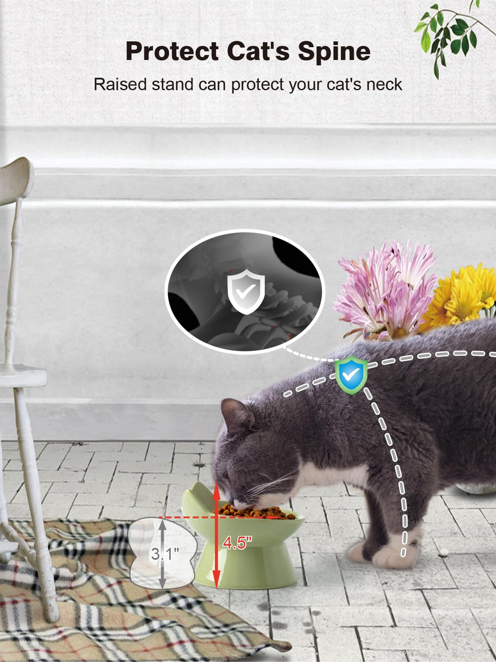 ABRUTY tazón gato diseño lindo que combina con la decoración.