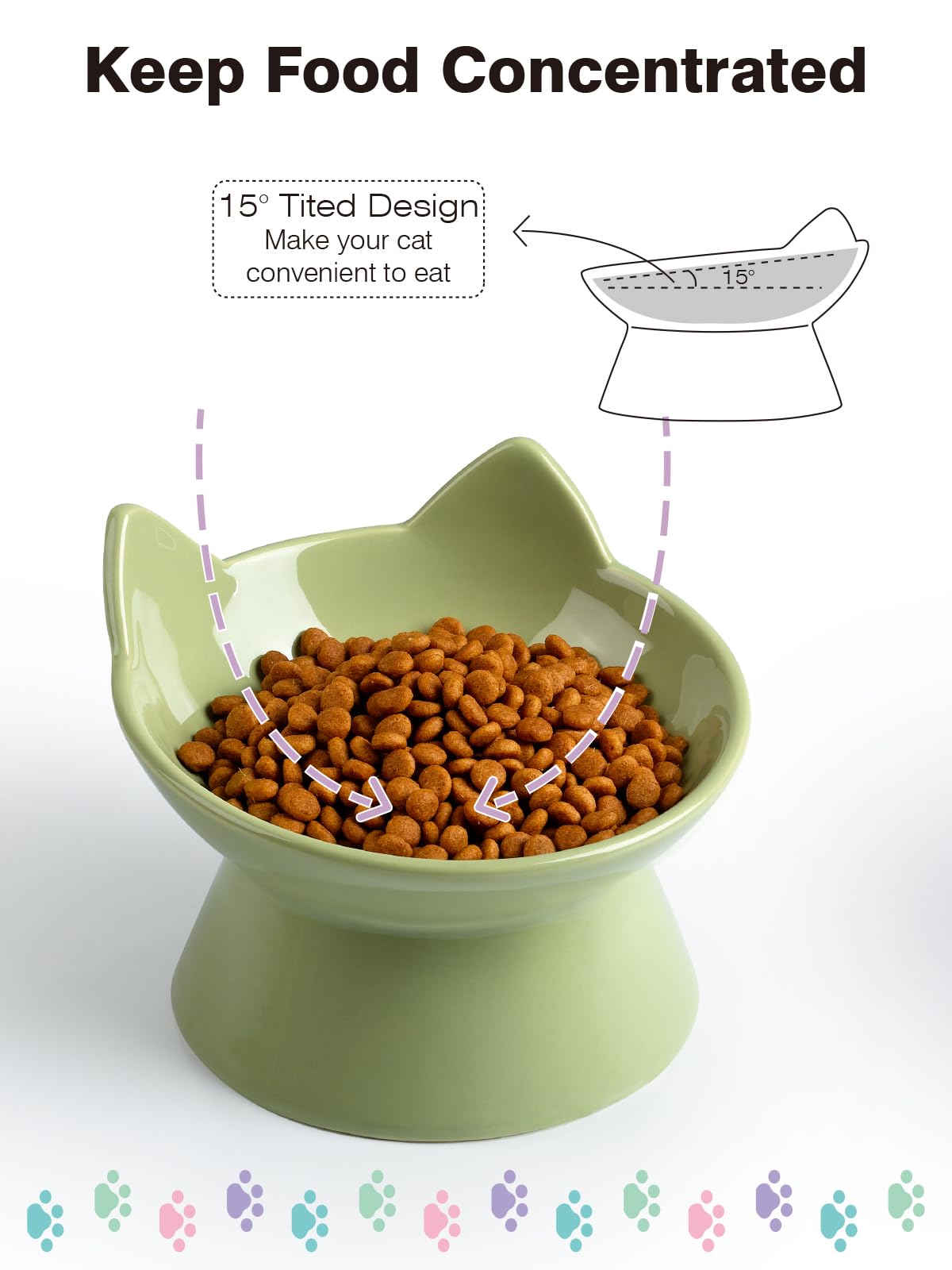 ABRUTY tazón para gatitos ideal y porciones de comida controladas.