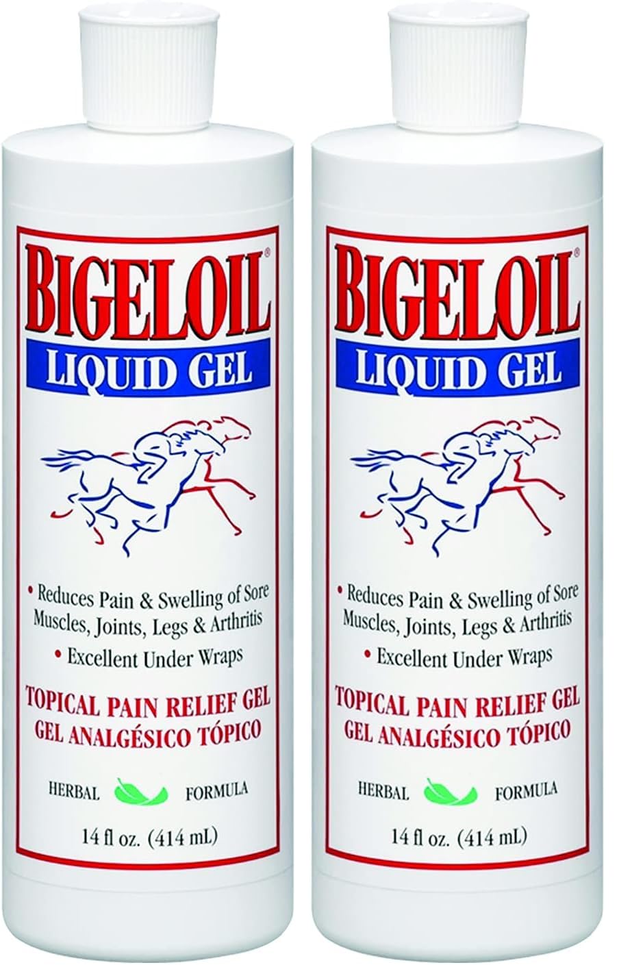 Absorbine Bigeloil Linimento Gel, botella de 14 oz, para alivio puntual de músculos.