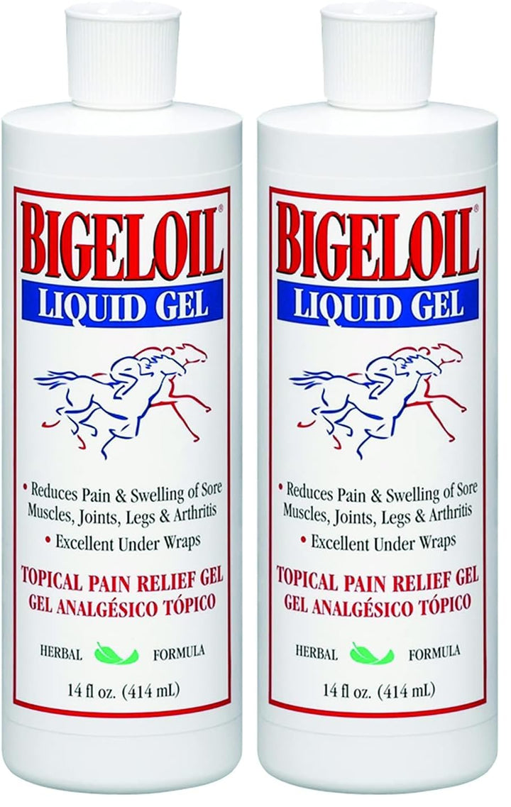 Absorbine Bigeloil Linimento Gel, botella de 14 oz, para alivio puntual de músculos.