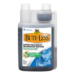 Absorbine Bute-Less, botella visible para comodidad sostenida durante el entrenamiento.