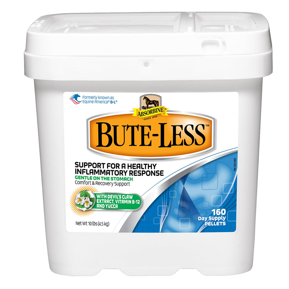 Absorbine Bute-Less: presentación de 10 lb para uso diario en caballos.