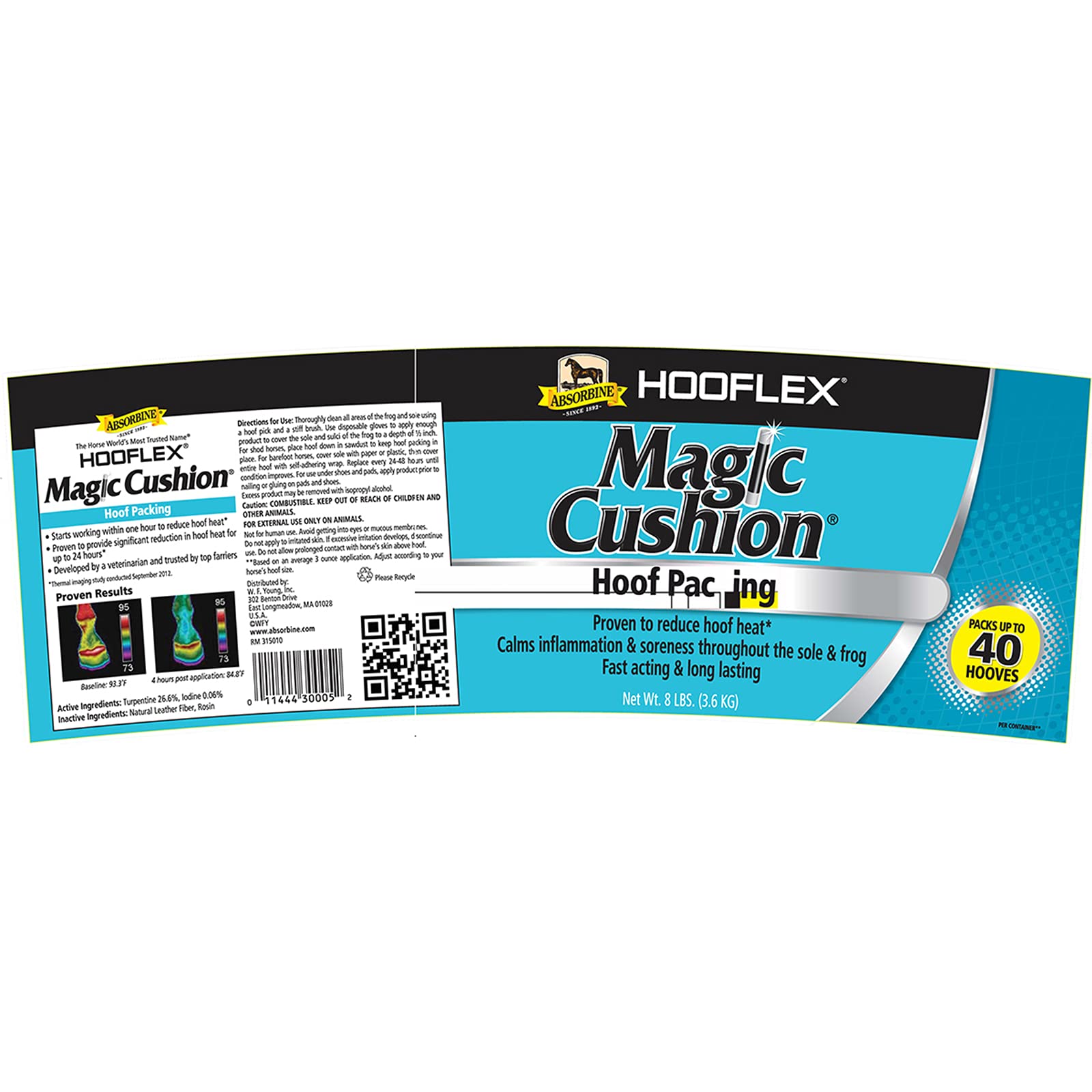 Absorbine Hooflex Magic Cushion durante la aplicación en el casco para alivio.
