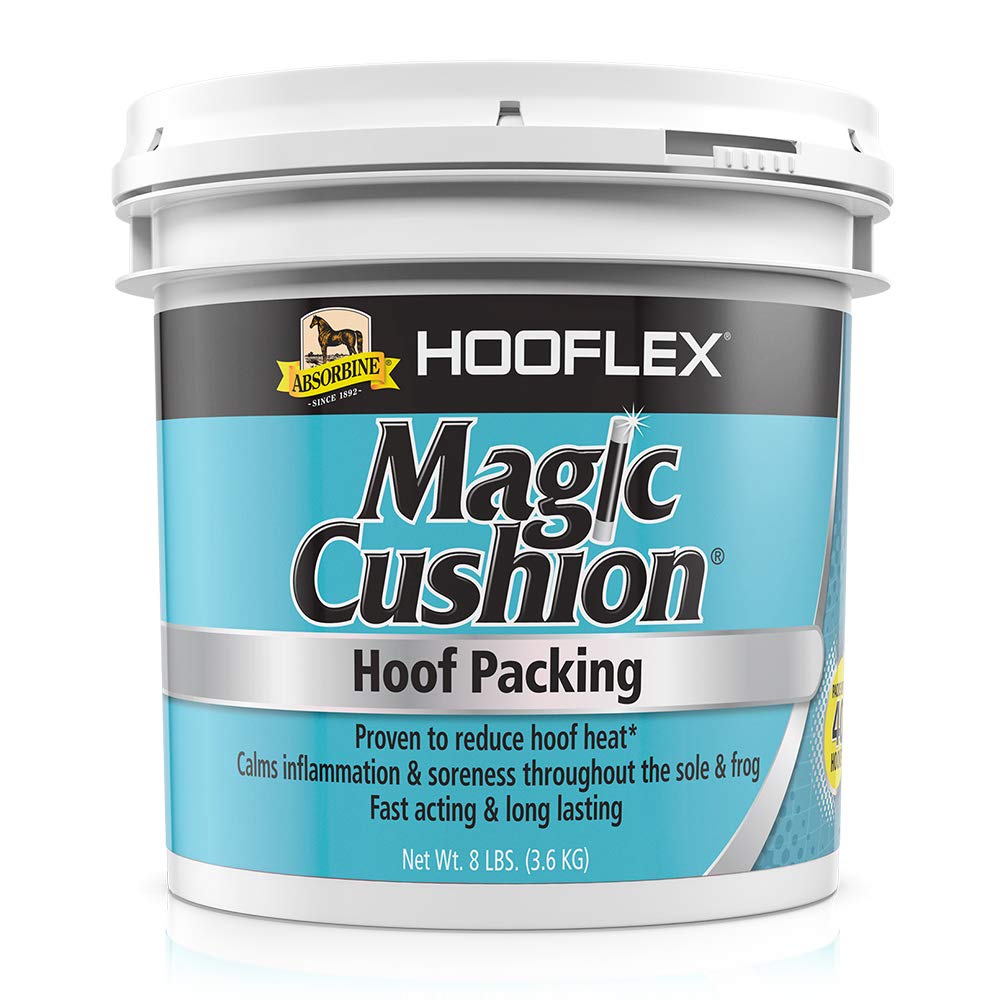 Absorbine Hooflex Magic Cushion: tarro de 8 lb para alivio sostenido de cascos.