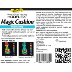Absorbine Hooflex Magic Cushion en la zona inferior del casco para alivio temporal.