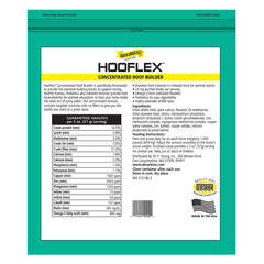 Detalle de pellets de Absorbine Hooflex, textura concentrada para nutrición.
